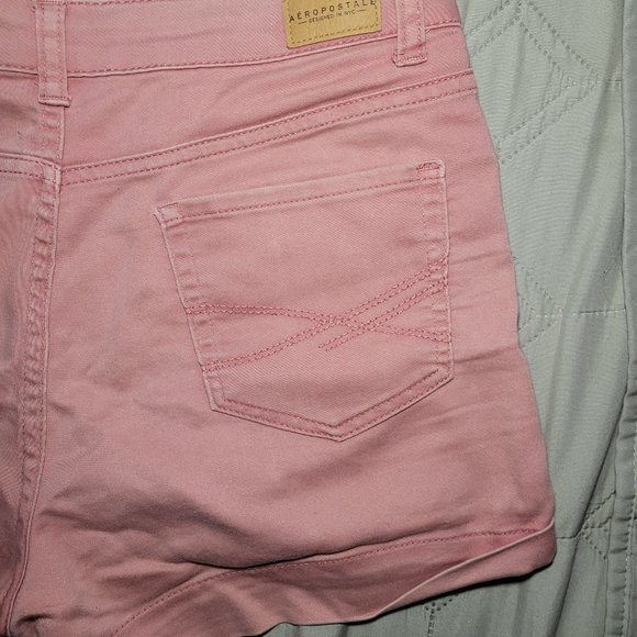 Aeropostale Pink High-Waisted Denim Shorts - Picture 6 of 7